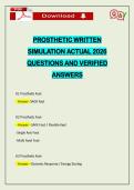 PROSTHETIC WRITTEN SIMULATION ACTUAL 2026 QUESTIONS AND VERIFIED ANSWERS
