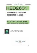 HED2601 - ASSIGNMENT 1 SOLUTIONS &lpar; SEMESTER 1 2026 &rpar;