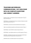 TELECOMM AND WIRELESS  COMMUNICATIONS - D413 WGU EXAM  WITH 600 COMPLETE QUESTIONS  AND CORRECT ANSWERS 