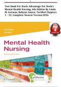 TEST BANK For Davis Advantage for Neeb's Mental Health Nursing&comma; 6th Edition By Linda M&period; Gorman&comma; Robynn Anwar&comma; Verified Chapters 1 - 22&comma; Complete Newest Version