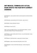 EMT MEDICAL TERMINOLOGY ACTUAL  EXAM UPDATE THIS YEAR WITH CORRECT  ANSWERS 