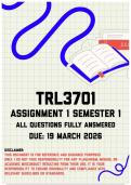 TRL3701 Assignment 1 Semester 1 Memo &vert; Due 19 March 2026