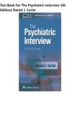 Test Bank For The Psychiatric Interview 5th Edition&lpar; Daniel J&period; Carlat &comma; 2026&rpar; All Chapters 1-34&vert; Newest Edition