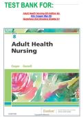 TEST BANK FOR&colon; Adult Health Nursing 8th Edition By Kim Cooper Msn Rn Questions And Answers Graded A&plus;