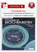 Test Bank For Lehninger Principles of Biochemistry 8th Edition By David L&period; Nelson&comma; Michael M&period; Cox Isbn-9781319228002&comma; Chapter 1-28 &vert;&vert; Complete A&plus; Guide