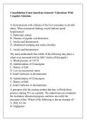 Consolidation Exam Questions Semester 5 Questions With Complete Solutions