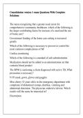 Consolidation version 1 exam Questions With Complete Solutions