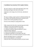 Consolidation Exam Questions With Complete Solutions