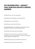 NTC REVIEWER RROC &ndash; AIRCRAFT  FINAL EXAM 2025-2026 WITH VERIFIED  ANSWERS 