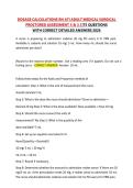 DOSAGE CALCULATIONS RN ATI ADULT MEDICAL SURGICAL PROCTORED ASSESSMENT 3 & 3&period;1&vert;75 QUESTIONS WITH CORRECT DETAILED ANSWERS 2026