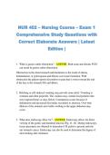 INUR 402 &ndash; Nursing Course &ndash; Exam 1  Comprehensive Study Questions with  Correct Elaborate Answers &vert; Latest  Edition &vert; 