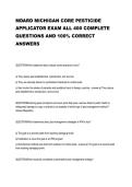 MDARD MICHIGAN CORE PESTICIDE  APPLICATOR EXAM ALL 400 COMPLETE  QUESTIONS AND 100&percnt; CORRECT  ANSWERS 