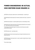 POWER ENGINEERING 4B ACTUAL  2026 MIDTERM EXAM GRADED A&plus; 
