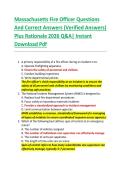 Massachusetts Fire Officer Questions  And Correct Answers &lpar;Verified Answers&rpar;  Plus Rationale 2026 Q&A&vert; Instant  Download Pdf  