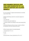 SNHD PARAMEDIC PROTOCOL EXAM  STUDY GUIDE EXAMINATION TEST 2026  COMPLETE QUESTIONS AND SOLUTIONS  GRADED A&plus;