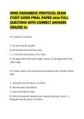 SNHD PARAMEDIC PROTOCOL EXAM  STUDY GUIDE FINAL PAPER 2026 FULL  QUESTIONS WITH CORRECT ANSWERS  GRADED A&plus; 