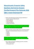 Massachusetts Fireworks Safety  Questions And Correct Answers  &lpar;Verified Answers&rpar; Plus Rationale 2026  Q&A&vert; Instant Download Pdf 