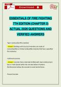 ESSENTIALS OF FIRE FIGHTING 7TH EDITION &lpar;CHAPTER 3&rpar; ACTUAL 2026 QUESTIONS AND VERIFIED ANSWERS