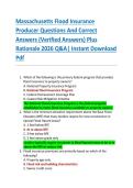 Massachusetts Flood Insurance  Producer Questions And Correct  Answers &lpar;Verified Answers&rpar; Plus  Rationale 2026 Q&A&vert; Instant Download  Pdf 