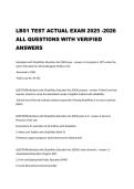 LBS1 TEST ACTUAL EXAM 2025 -2026  ALL QUESTIONS WITH VERIFIED  ANSWERS 