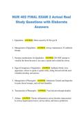 NUR 402 FINAL EXAM 2 Actual Real  Study Questions with Elaborate  Answers 