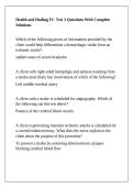 Health and Healing IV- Test 3 Questions With Complete Solutions