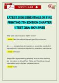 LATEST 2026 ESSENTIALS OF FIRE FIGHTING 7TH EDITION CHAPTER 1 TEST Q&A 100&percnt; PASS