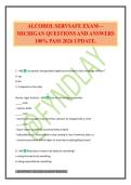 ALCOHOL SERVSAFE EXAM&mdash; MICHIGAN QUESTIONS AND ANSWERS 100&percnt; PASS 2026 UPDATE&period;