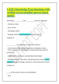 CASLI Knowledge Prep Questions with verified correct detailed answers latest update 