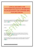 ANNUAL SECURITY AND COUNTERINTELLIGENCE AWARENESS EXAM QUESTIONS AND ANSWERS 100&percnt; PASS 2026 UPDATE&period;