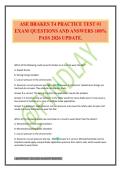 ASE BRAKES T4 PRACTICE TEST &num;1 EXAM QUESTIONS AND ANSWERS 100&percnt; PASS 2026 UPDATE&period;