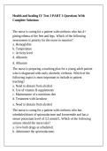 Health and healing IV Test 3 PART 1 Questions With Complete Solutions