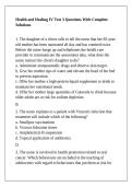 Health and Healing IV Test 3 Questions With Complete Solutions