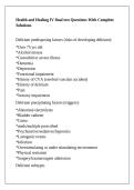 Health and Healing IV final test Questions With Complete Solutions