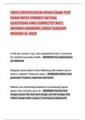 CRCR CERTIFICATION HFMA EXAM TEST EXAM WITH CORRECT ACTUAL QUESTIONS AND CORRECTLY WELL DEFINED ANSWERS LATEST ALREADY GRADED A&plus; 2026