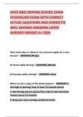 OHIO D&D DRIVING SCHOOL EXAM STUDYGUIDE EXAM WITH CORRECT ACTUAL QUESTIONS AND CORRECTLY WELL DEFINED ANSWERS LATEST ALREADY GRADED A&plus; 2026