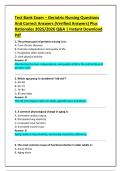 Test Bank Exam &ndash; Geriatric Nursing Questions  And Correct Answers &lpar;Verified Answers&rpar; Plus  Rationales 2025&sol;2026 Q&A &vert; Instant Download  Pdf 