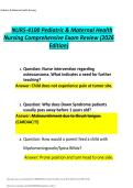 Walden University &ndash; Pediatric & Maternal Nursing Comprehensive Exam Review &lpar;2026 Edition&rpar; High-Yield NCLEX-Style Questions with Rationales