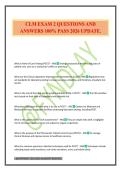 CLM EXAM 2 QUESTIONS AND ANSWERS 100&percnt; PASS 2026 UPDATE