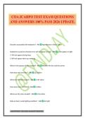 COA JCAHPO TEST EXAM QUESTIONS AND ANSWERS 100&percnt; PASS 2026 UPDATE&period;