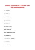Anatomy Terminology BYU EXSC 440 Exam With Complete Solutions 