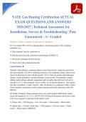 NATE Gas Heating Certification ACTUAL EXAM QUESTIONS AND ANSWERS 2026&sol;2027 &vert; Technical Assessment for Installation&comma; Service & Troubleshooting &vert; Pass Guaranteed - A&plus; Graded
