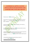 COMMERCIAL SEPTIC SYSTEM INSTALLER EXAM QUESTIONS AND ANSWERS 100&percnt; PASS 2026 UPDATE&period;