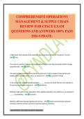 COMPREHENSIVE OPERATIONS MANAGEMENT & SUPPLY CHAIN REVIEW FOR CPACE EXAM QUESTIONS AND ANSWERS 100&percnt; PASS 2026 UPDATE&period;