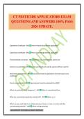 CT PESTICIDE APPLICATORS EXAM QUESTIONS AND ANSWERS 100&percnt; PASS 2026 UPDATE&period;