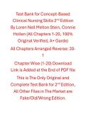 Test Bank Concept-Based Clinical Nursing Skills 2nd Edition By Loren Nell Melton Stein&comma; Connie Hollen