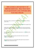 DDS GEORGIA DEPARTMENT OF DRIVER SERVICES - PRACTICE TEST EXAM QUESTIONS AND ANSWERS 100&percnt; PASS 2026 UPDATE&period;