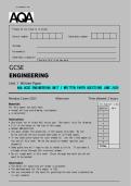 AQA GCSE ENGINEERING UNIT 1 WRITTEN PAPER QUESTIONS JUNE 2025