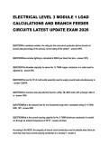ELECTRICAL LEVEL 3 MODULE 1 LOAD  CALCULATIONS AND BRANCH FEEDER  CIRCUITS LATEST UPDATE EXAM 2026 