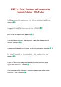PHIL 341 Quiz 1 Questions and Answers with Complete Solution &vert; 2026 Update